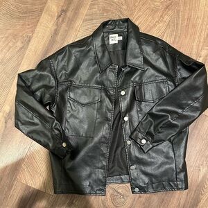 Princess Polly Black Faux Leather Jacket